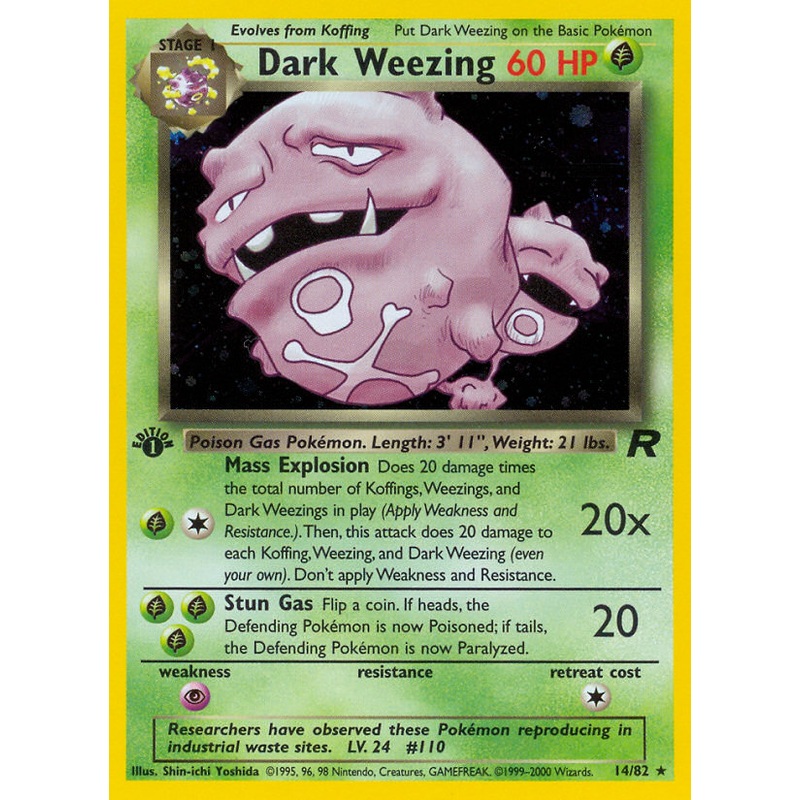Dark Weezing (14/82) [Team Rocket 1st Edition]