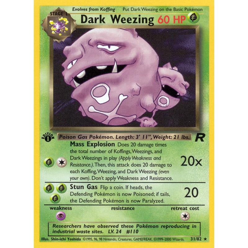 Dark Weezing (31/82) [Team Rocket 1st Edition]
