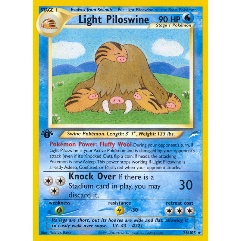 Light Piloswine (26/105) [Neo Destiny 1st Edition]