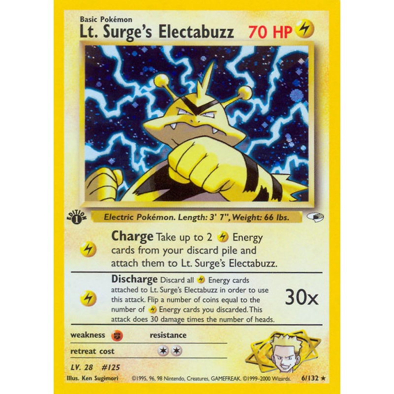 Lt. Surge's Electabuzz (6/132) [Gym Heroes 1st Edition]
