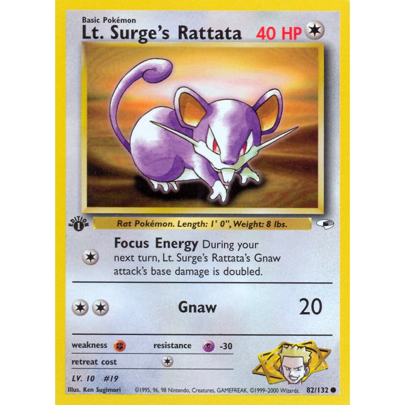 Lt. Surge's Rattata (82/132) [Gym Heroes 1st Edition]