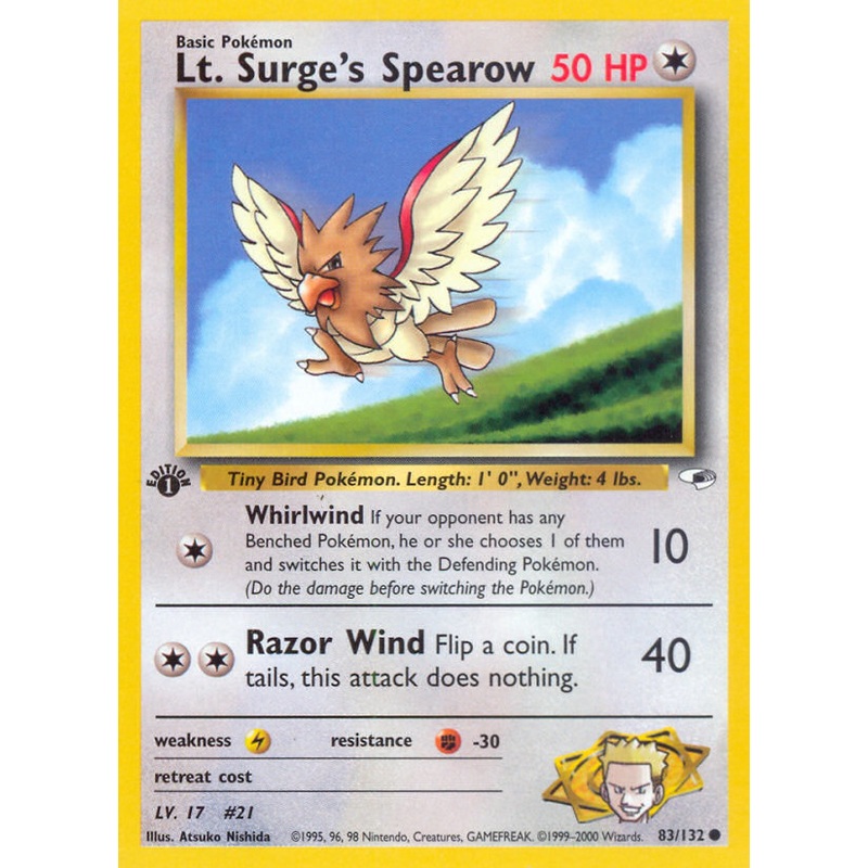 Lt. Surge's Spearow (83/132) [Gym Heroes 1st Edition]