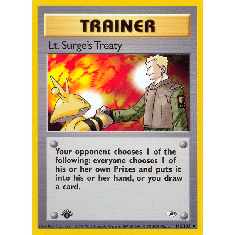Lt. Surge's Treaty (112/132) [Gym Heroes 1st Edition]