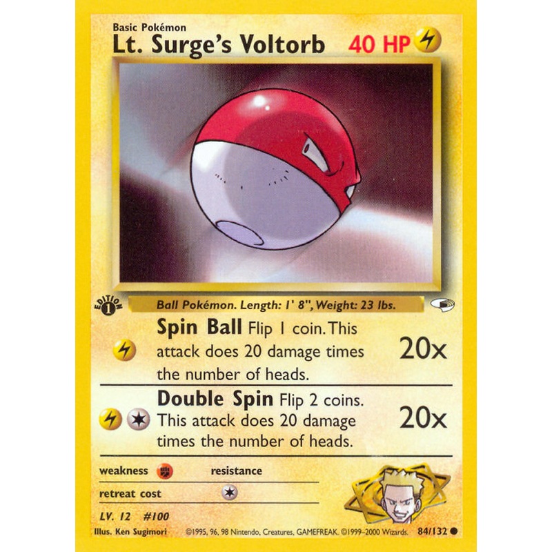 Lt. Surge's Voltorb (84/132) [Gym Heroes 1st Edition]