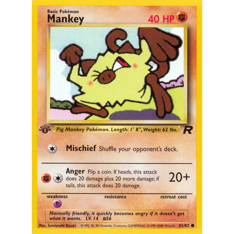 Mankey (61/82) [Team Rocket 1st Edition]