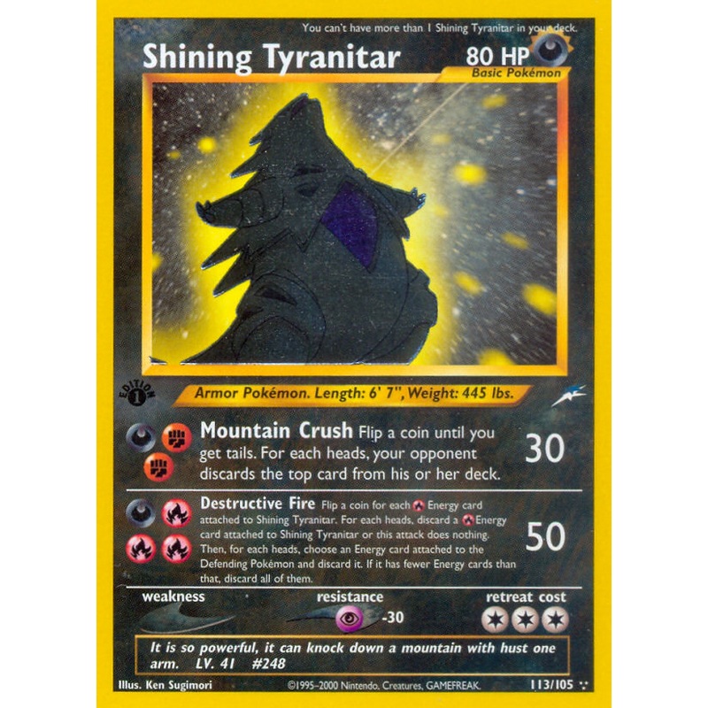 Shining Tyranitar (113/105) [Neo Destiny 1st Edition]