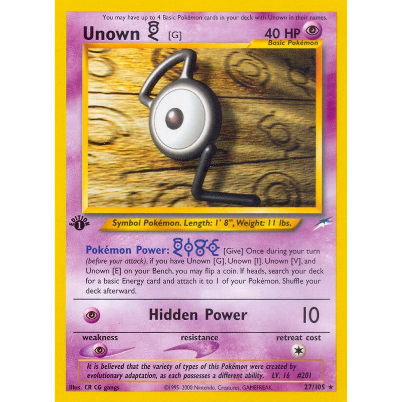Unown [G] (27/105) [Neo Destiny 1st Edition]