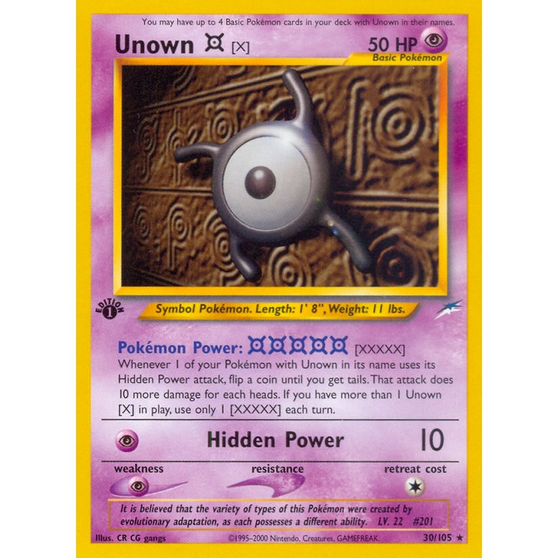 Unown [X] (30/105) [Neo Destiny 1st Edition]