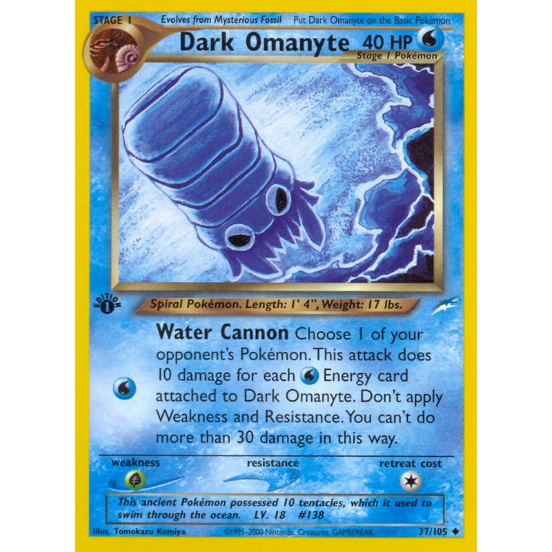 Dark Omanyte (37/105) [Neo Destiny 1st Edition]
