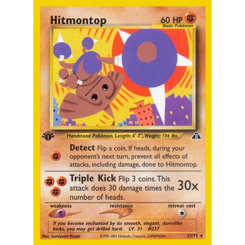 Hitmontop (22/75) [Neo Discovery 1st Edition]
