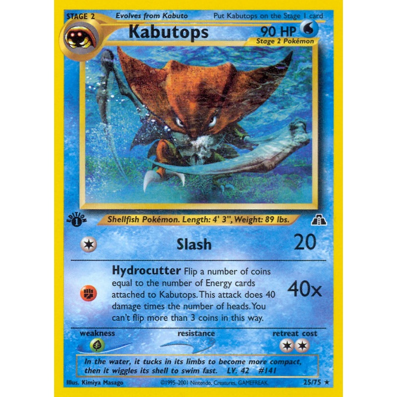 Kabutops (25/75) [Neo Discovery 1st Edition]