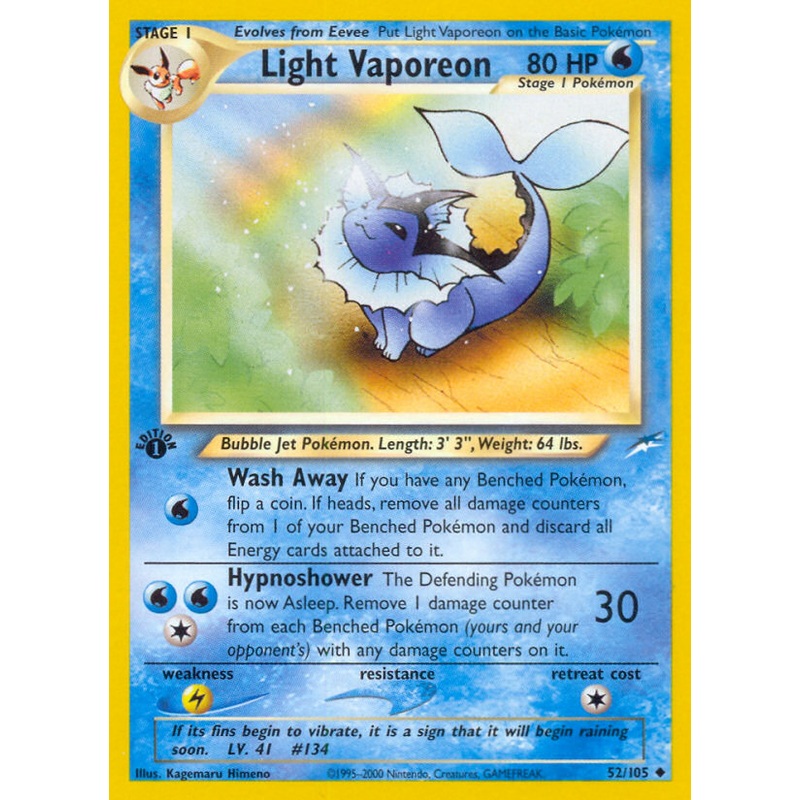 Light Vaporeon (52/105) [Neo Destiny 1st Edition]