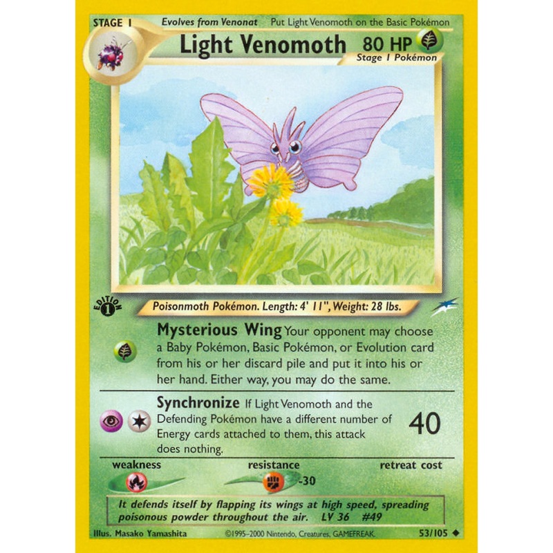 Light Venomoth (53/105) [Neo Destiny 1st Edition]