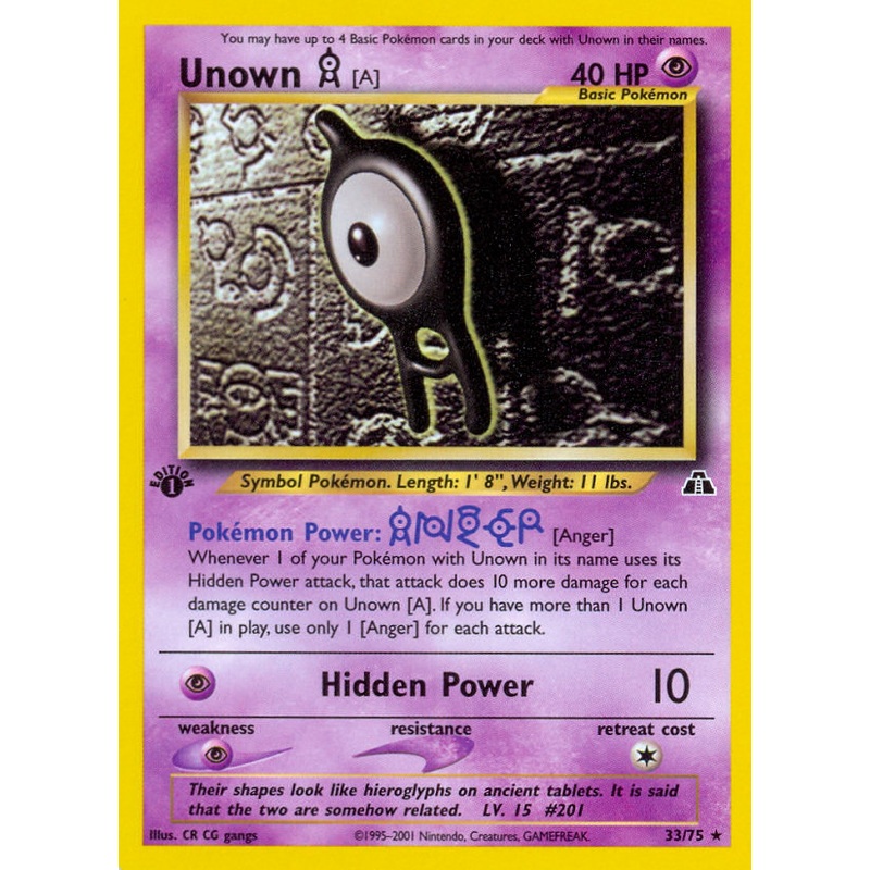 Unown [A] (33/75) [Neo Discovery 1st Edition]