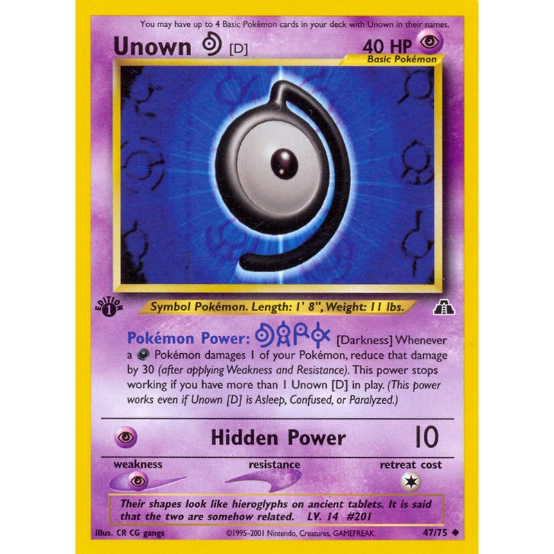 Unown [D] (47/75) [Neo Discovery 1st Edition]