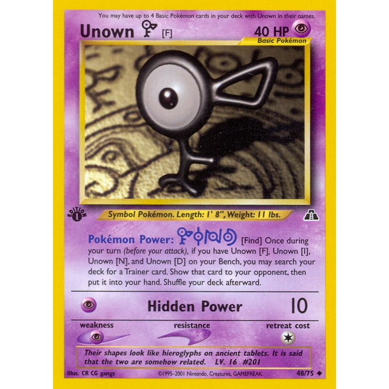 Unown [F] (48/75) [Neo Discovery 1st Edition]