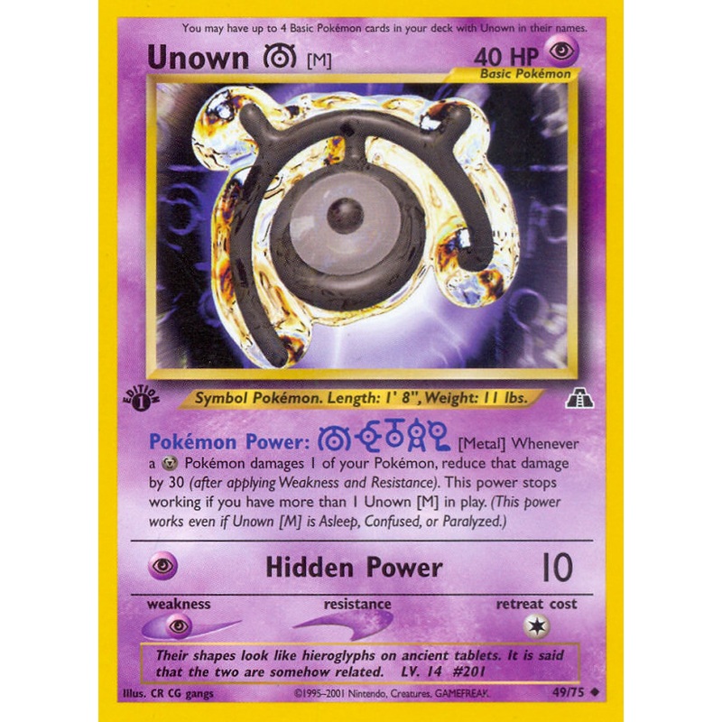 Unown [M] (49/75) [Neo Discovery 1st Edition]