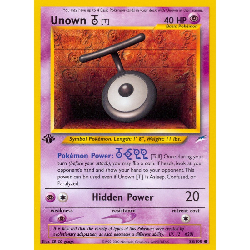 Unown [T] (88/105) [Neo Destiny 1st Edition]