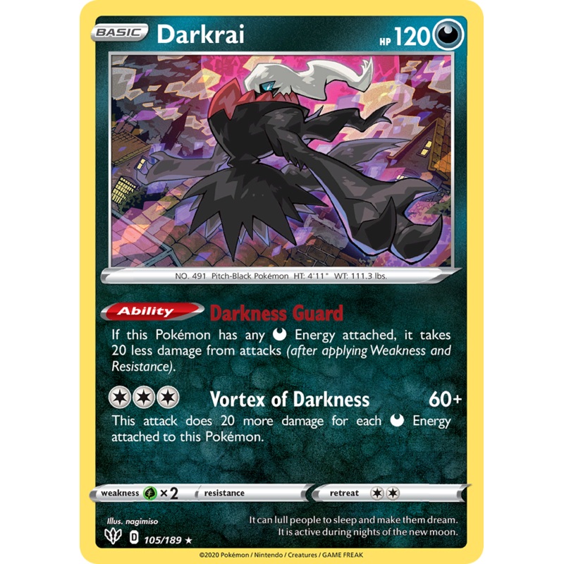Darkrai (105/189) (Cosmos Holo) [Sword & Shield: Darkness Ablaze]