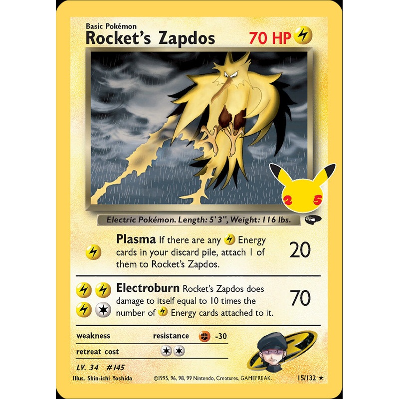 Rocket's Zapdos (15/132) [Celebrations: 25th Anniversary - Classic Collection]