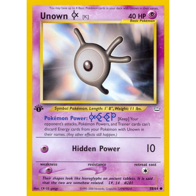 Unown [K] (58/64) [Neo Revelation 1st Edition]