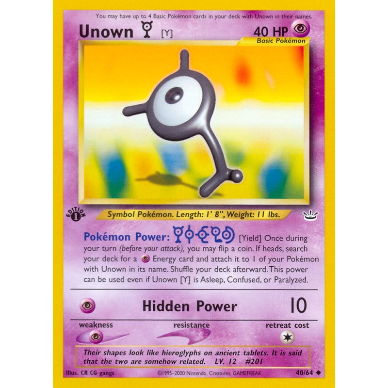 Unown [Y] (40/64) [Neo Revelation 1st Edition]