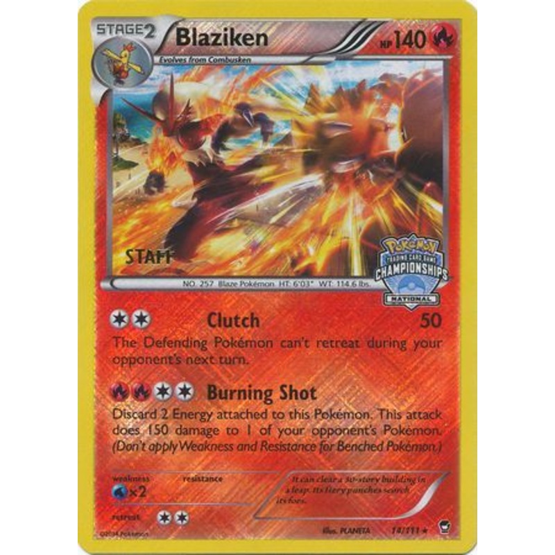 Blaziken (14/111) (Staff National Championship Promo) [XY: Furious Fists]