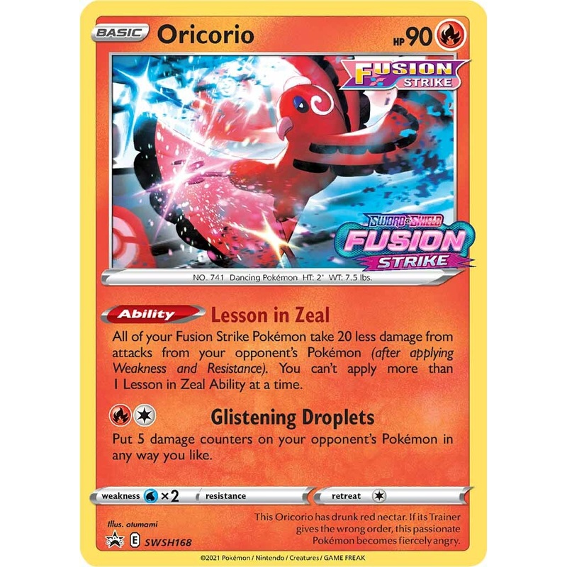 Oricorio (SWSH168) (Prerelease Promo) [Sword & Shield: Black Star Promos]