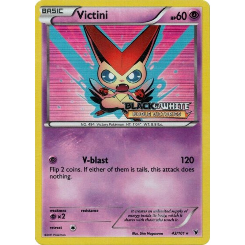 Victini (43/101) (Prerelease Promo) [Black & White: Black Star Promos]