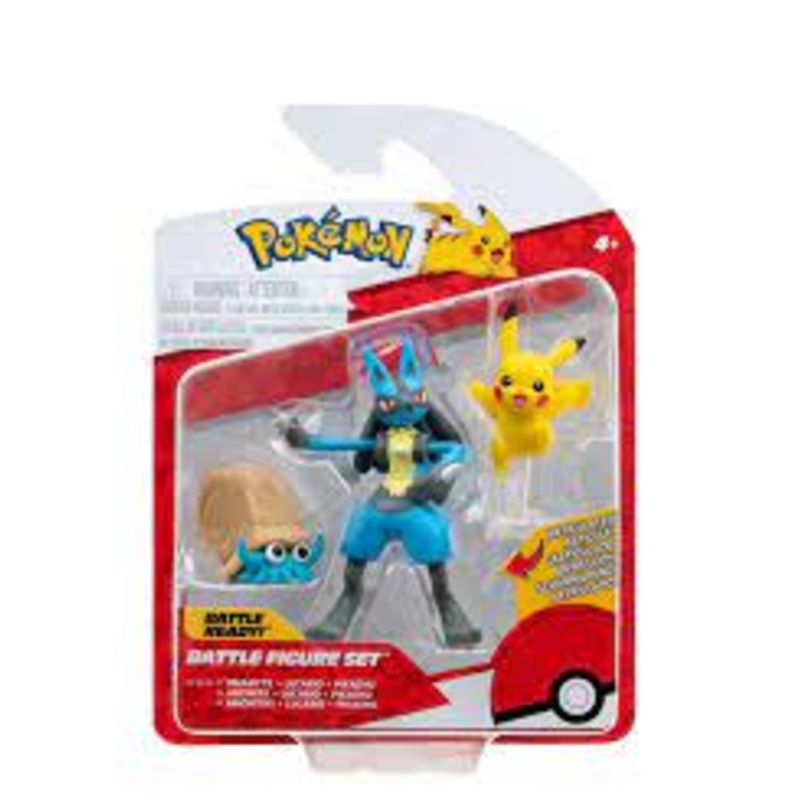 Pokemon 3-pack Battle Figure - Lucario, Pikachu & Omanyte