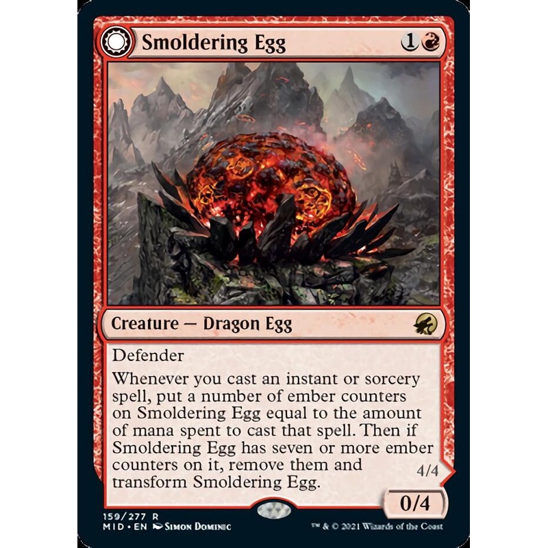 Smoldering Egg // Ashmouth Dragon [Innistrad: Midnight Hunt]