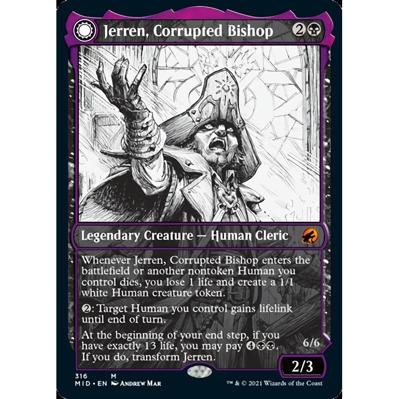 Jerren, Corrupted Bishop // Ormendahl, the Corrupted (Showcase Eternal Night) [Innistrad: Midnight Hunt]