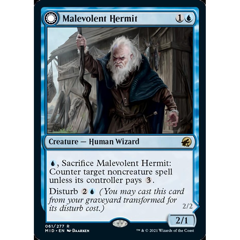 Malevolent Hermit // Benevolent Geist [Innistrad: Midnight Hunt]