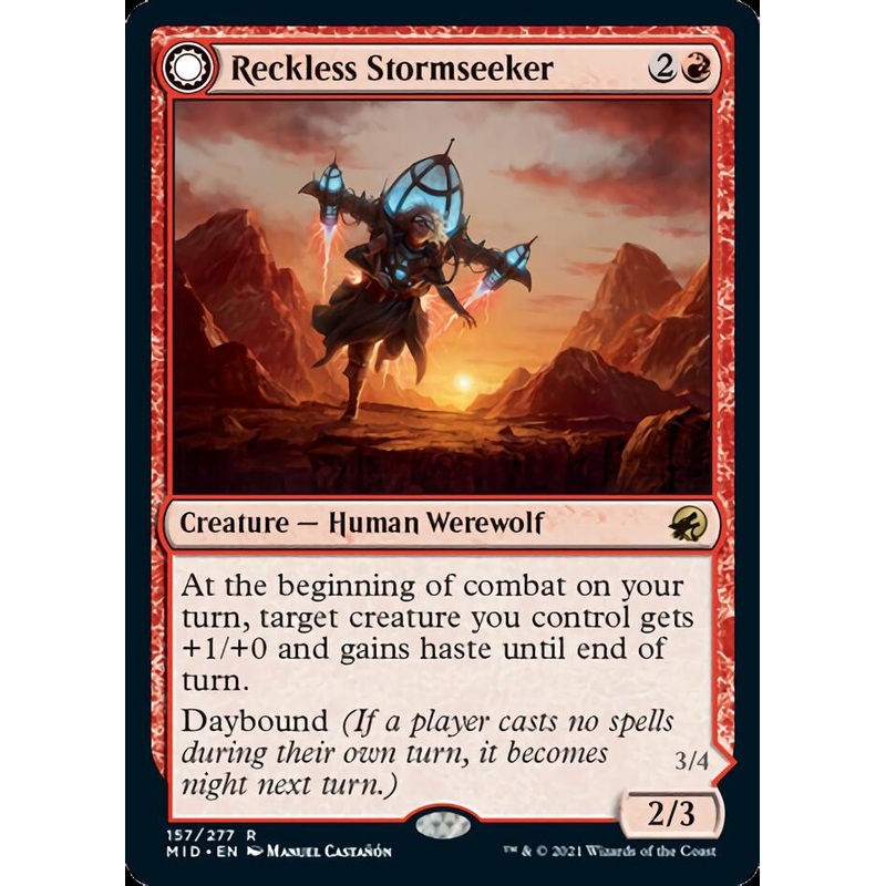 Reckless Stormseeker // Storm-Charged Slasher [Innistrad: Midnight Hunt]