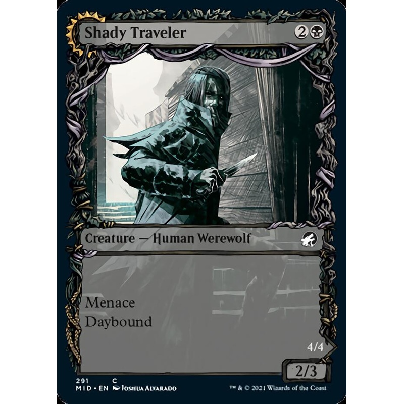 Shady Traveler // Stalking Predator (Showcase Equinox) [Innistrad: Midnight Hunt]