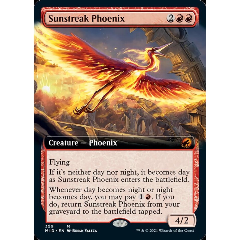 Sunstreak Phoenix (Extended Art) [Innistrad: Midnight Hunt]