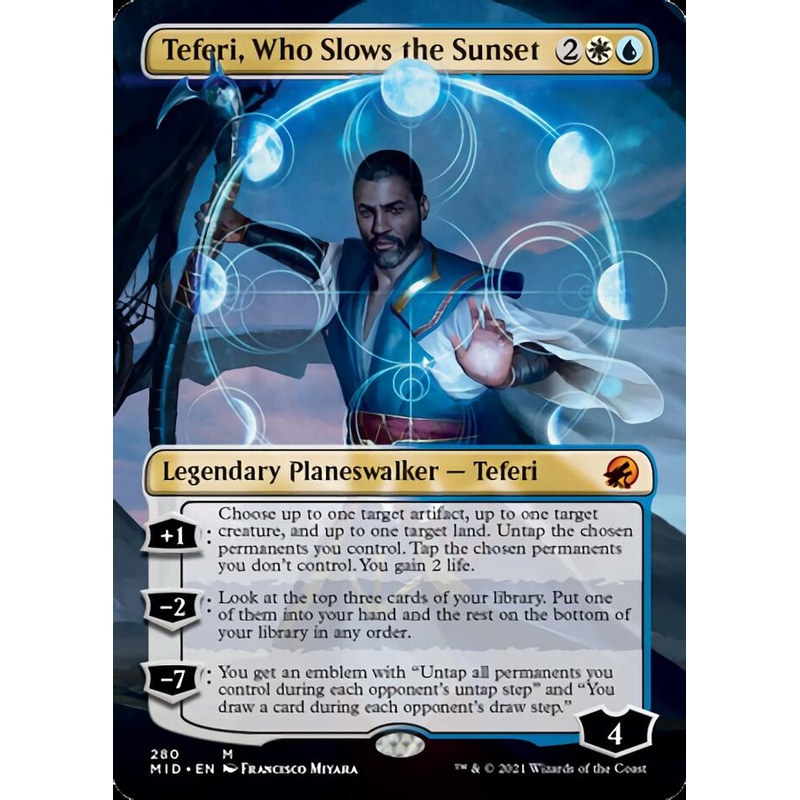 Teferi, Who Slows the Sunset (Borderless) [Innistrad: Midnight Hunt]