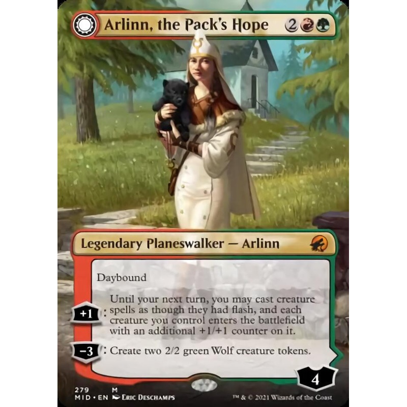 Arlinn, the Pack's Hope // Arlinn, the Moon's Fury (Borderless) [Innistrad: Midnight Hunt]