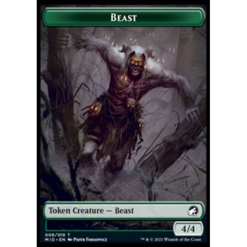 Beast (008) // Spider Double-Sided Token [Innistrad: Midnight Hunt Tokens]