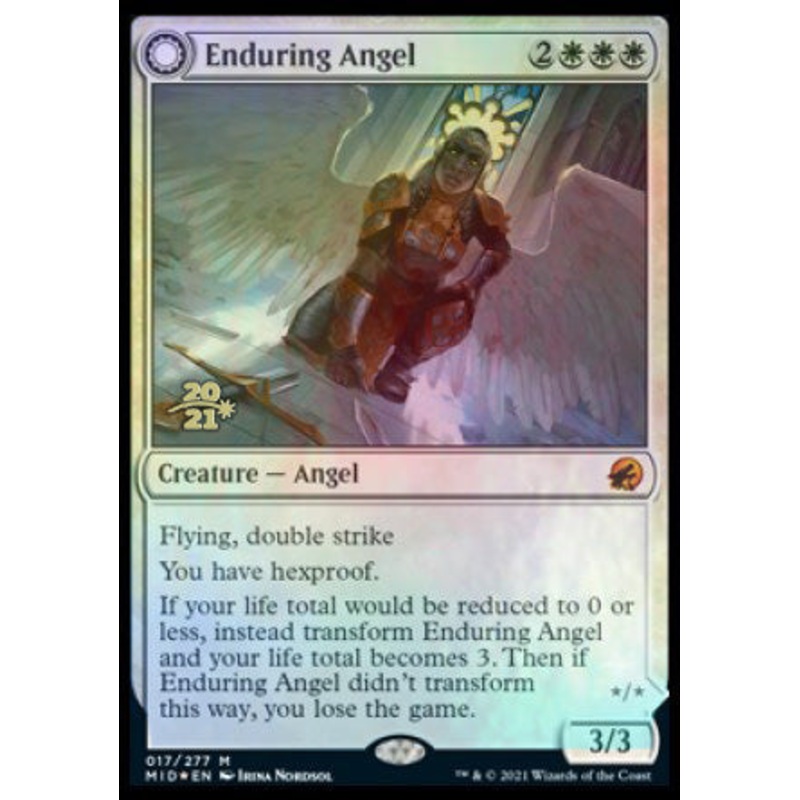 Enduring Angel // Angelic Enforcer [Innistrad: Midnight Hunt Prerelease Promos]