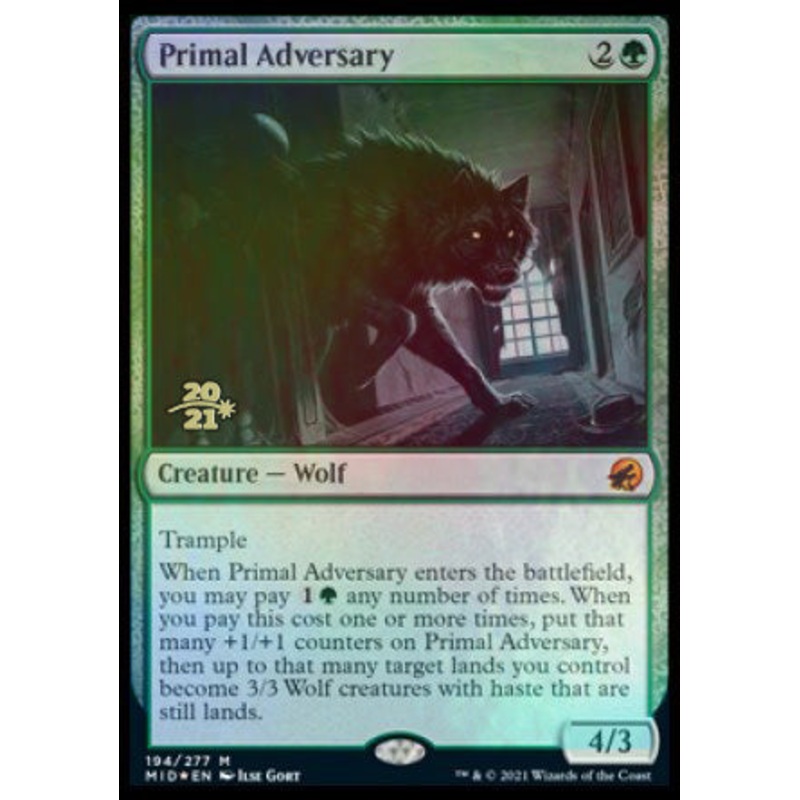 Primal Adversary [Innistrad: Midnight Hunt Prerelease Promos]