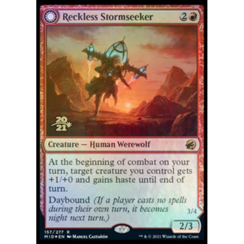 Reckless Stormseeker // Storm-Charged Slasher [Innistrad: Midnight Hunt Prerelease Promos]