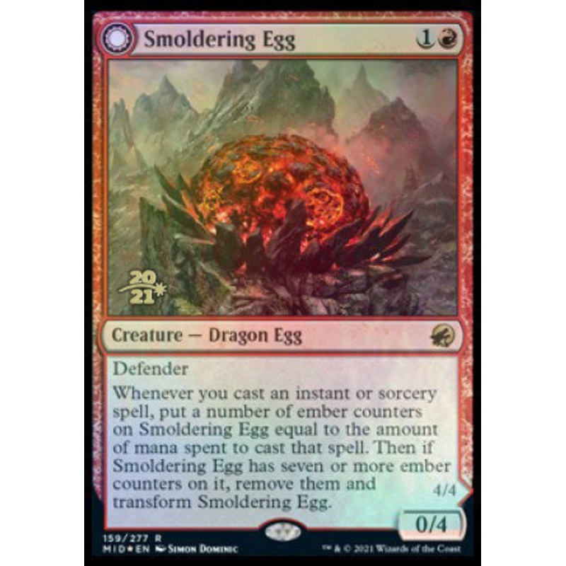 Smoldering Egg // Ashmouth Dragon [Innistrad: Midnight Hunt Prerelease Promos]