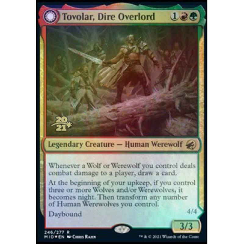 Tovolar, Dire Overlord // Tovolar, the Midnight Scourge [Innistrad: Midnight Hunt Prerelease Promos]