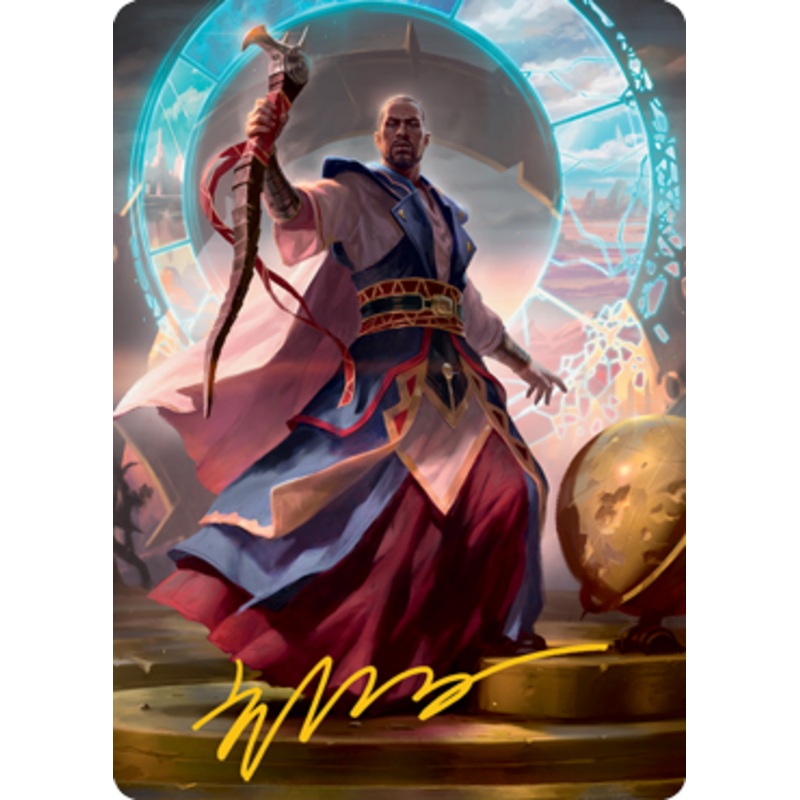 Teferi, Who Slows the Sunset Art Card (Gold-Stamped Signature) [Innistrad: Midnight Hunt Art Series]