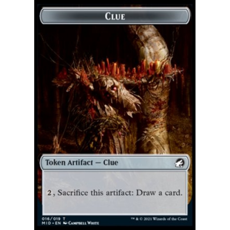 Clue // Elemental Double-Sided Token [Innistrad: Midnight Hunt Tokens]