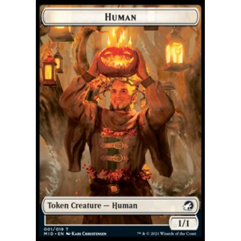 Human // Elemental Double-Sided Token [Innistrad: Midnight Hunt Tokens]