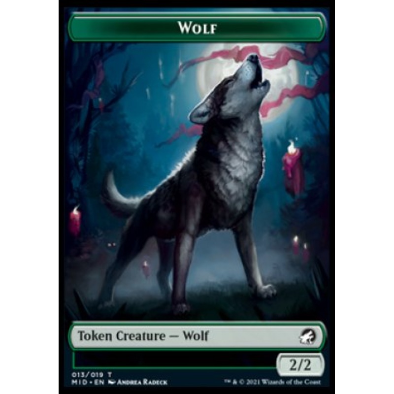 Wolf // Bird Double-Sided Token [Innistrad: Midnight Hunt Tokens]