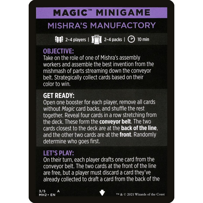 Mishra's Manufactory (Magic Minigame) [Modern Horizons 2 Minigame]