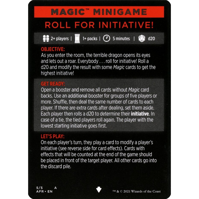 Roll for Initiative (Magic Minigame) [Dungeons & Dragons: Adventures in the Forgotten Realms Minigame]